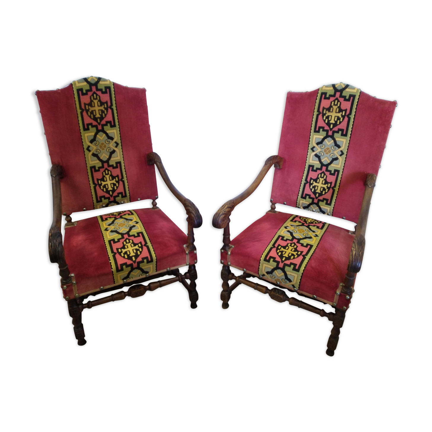 Old Louis XIII armchairs