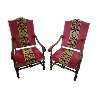 Old Louis XIII armchairs