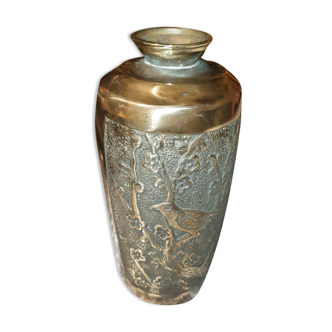 Vase bronze doré