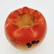 Orange glass paste vase from the 1930s signed DS