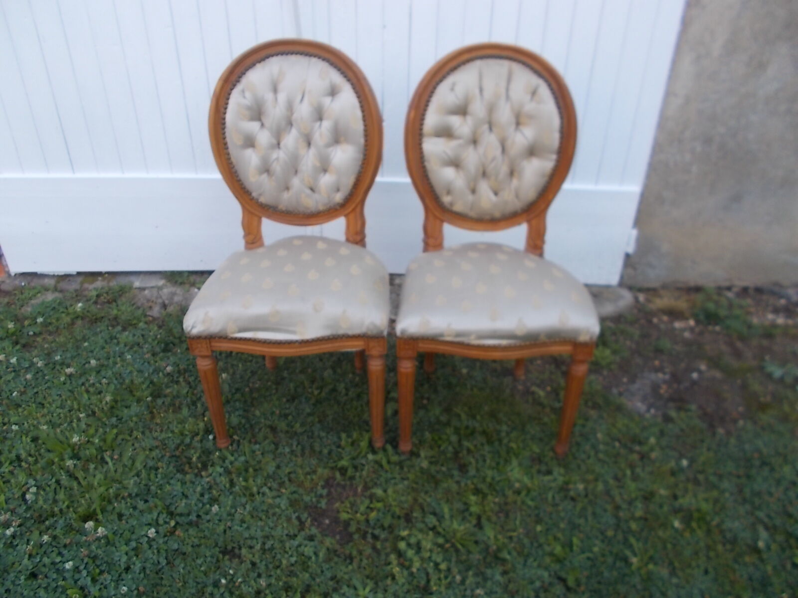 Paire chaises médaillon