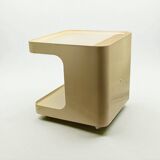 Rolling Bar Cart in Beige Plastic by Marcello Siard for Longato, Italy, 1970