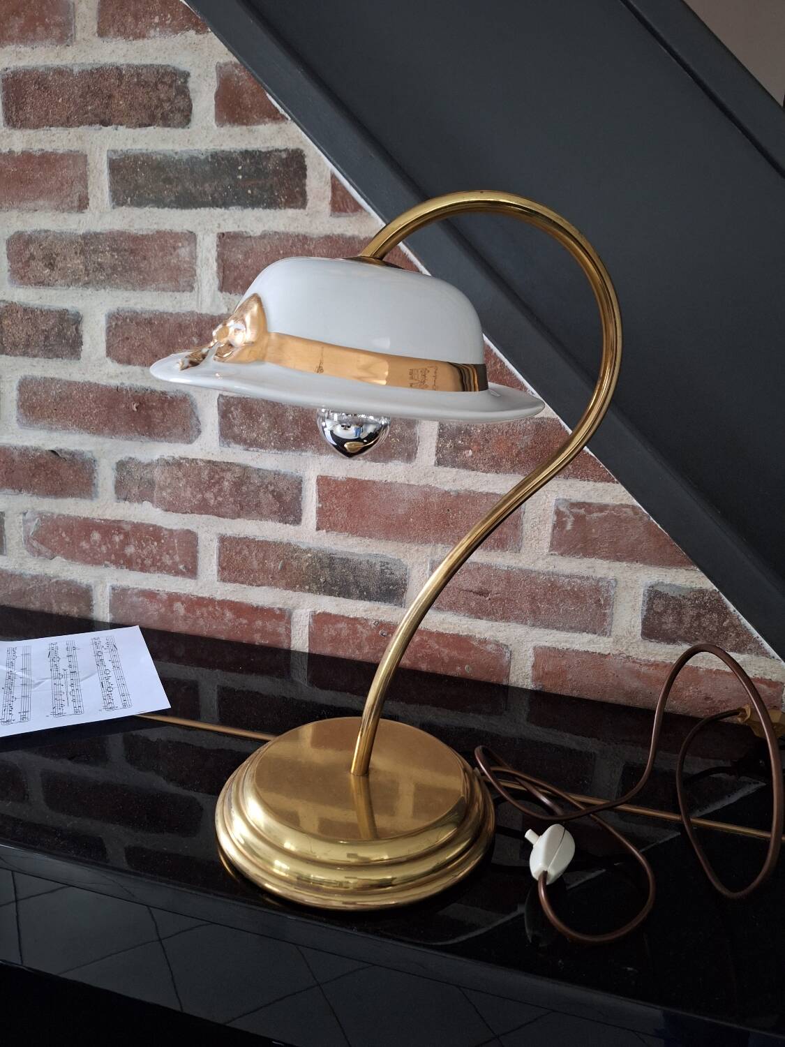 Vintage brass capeline lamp