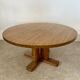 Large solid wood table 140 cm, vintage Scandinavian 70s design