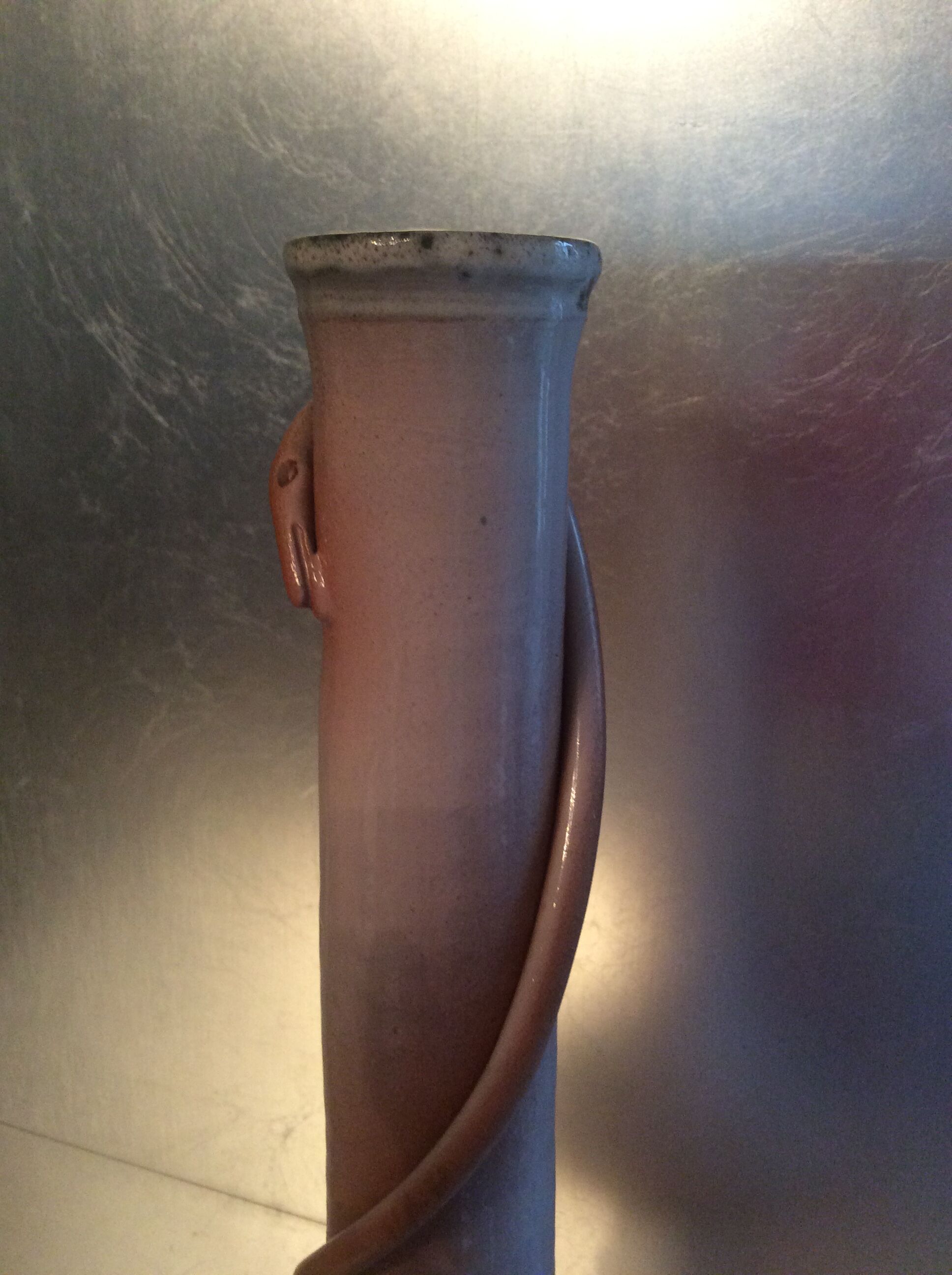 Vintage terracotta vase glazed from the 70s