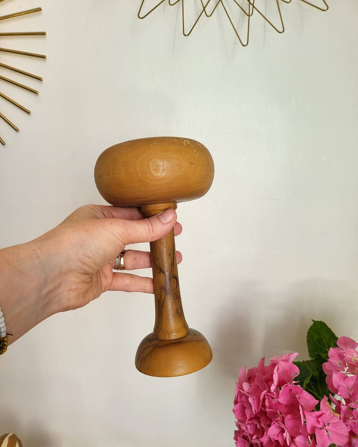 Porte chapeau en bois tourné, buis