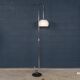 Vintage 20thc italian chrome floor lamp with opaline shade c.1970