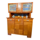 Buffet Double Corps Vintage Art Déco / Populaire en Bois Blond