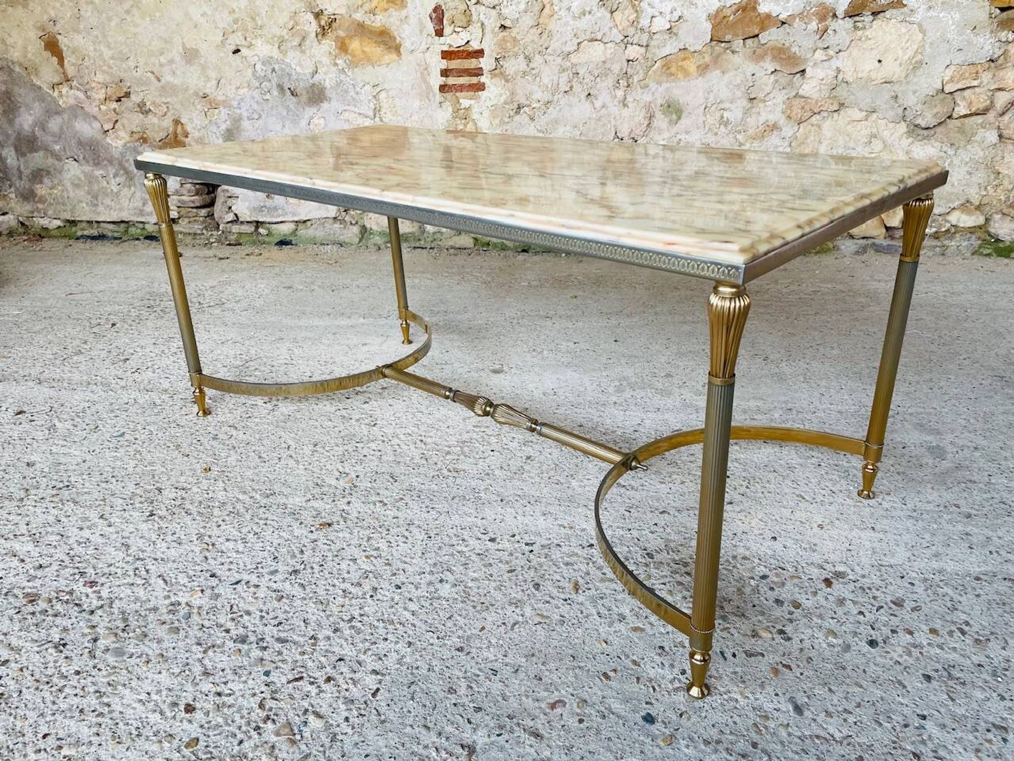 Vintage marble and brass coffee table circa 60's