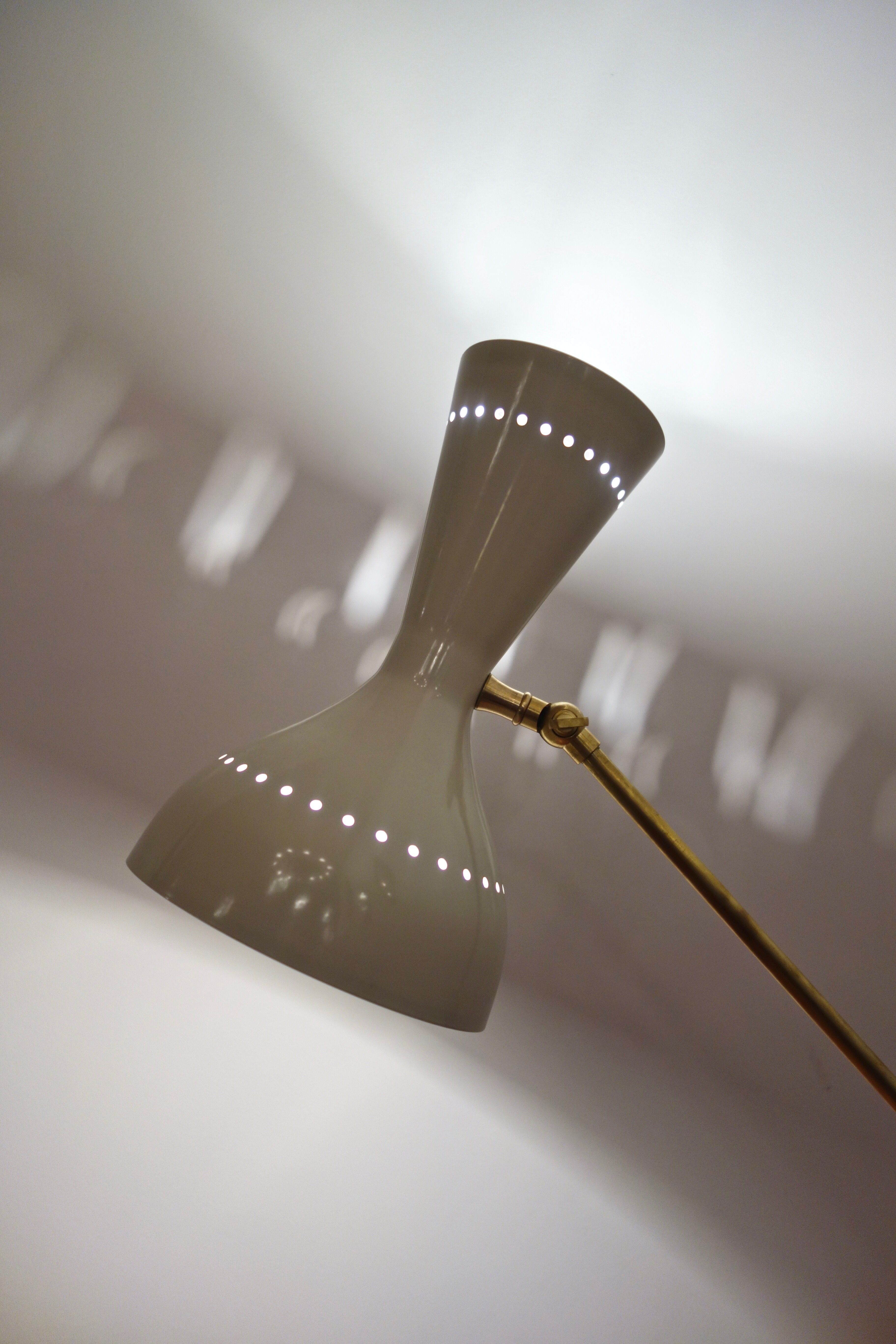 Italian dialog lamp articulated brass and marble style 50's