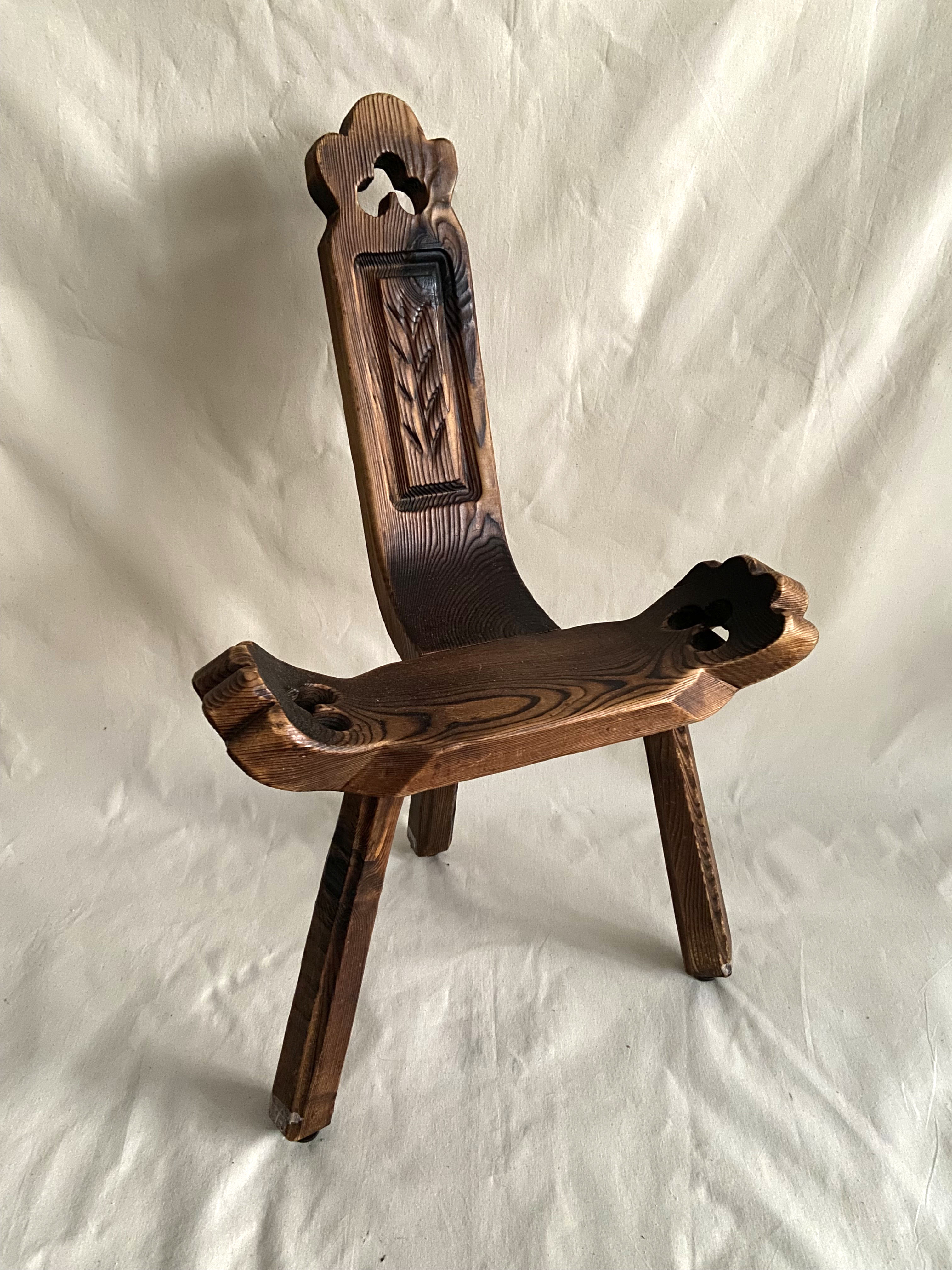 Brutalist tripod chair