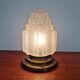 Art Deco skyscraper ceiling light in satin glass, 1930s