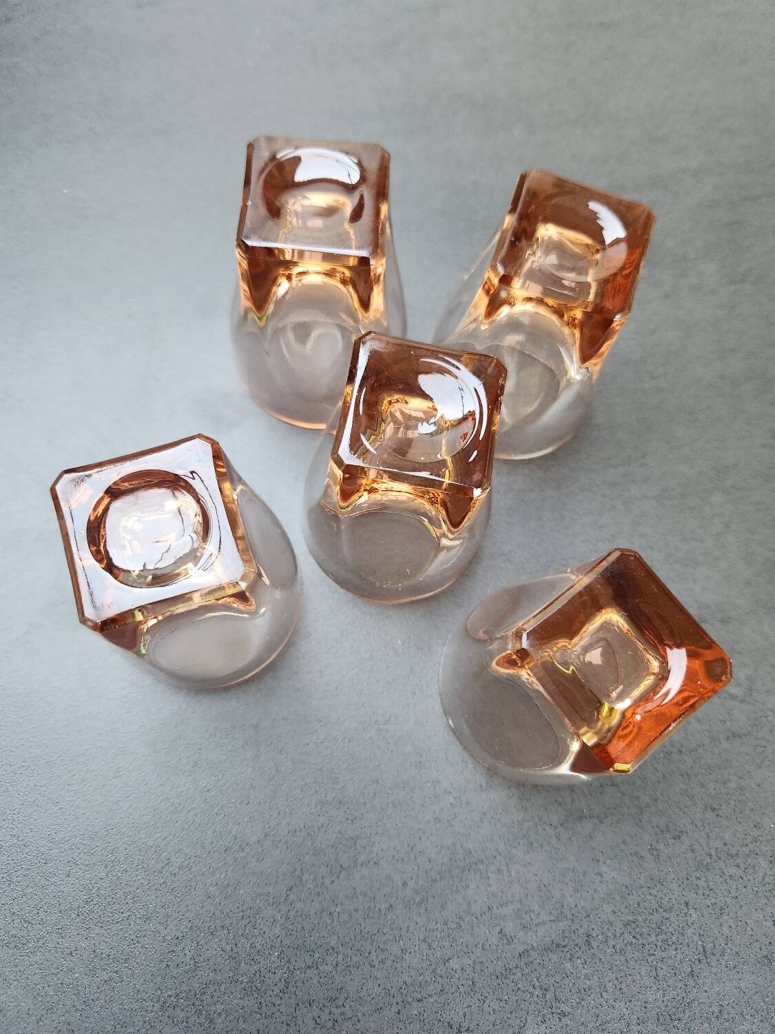 Set of 5 antique digestif glasses