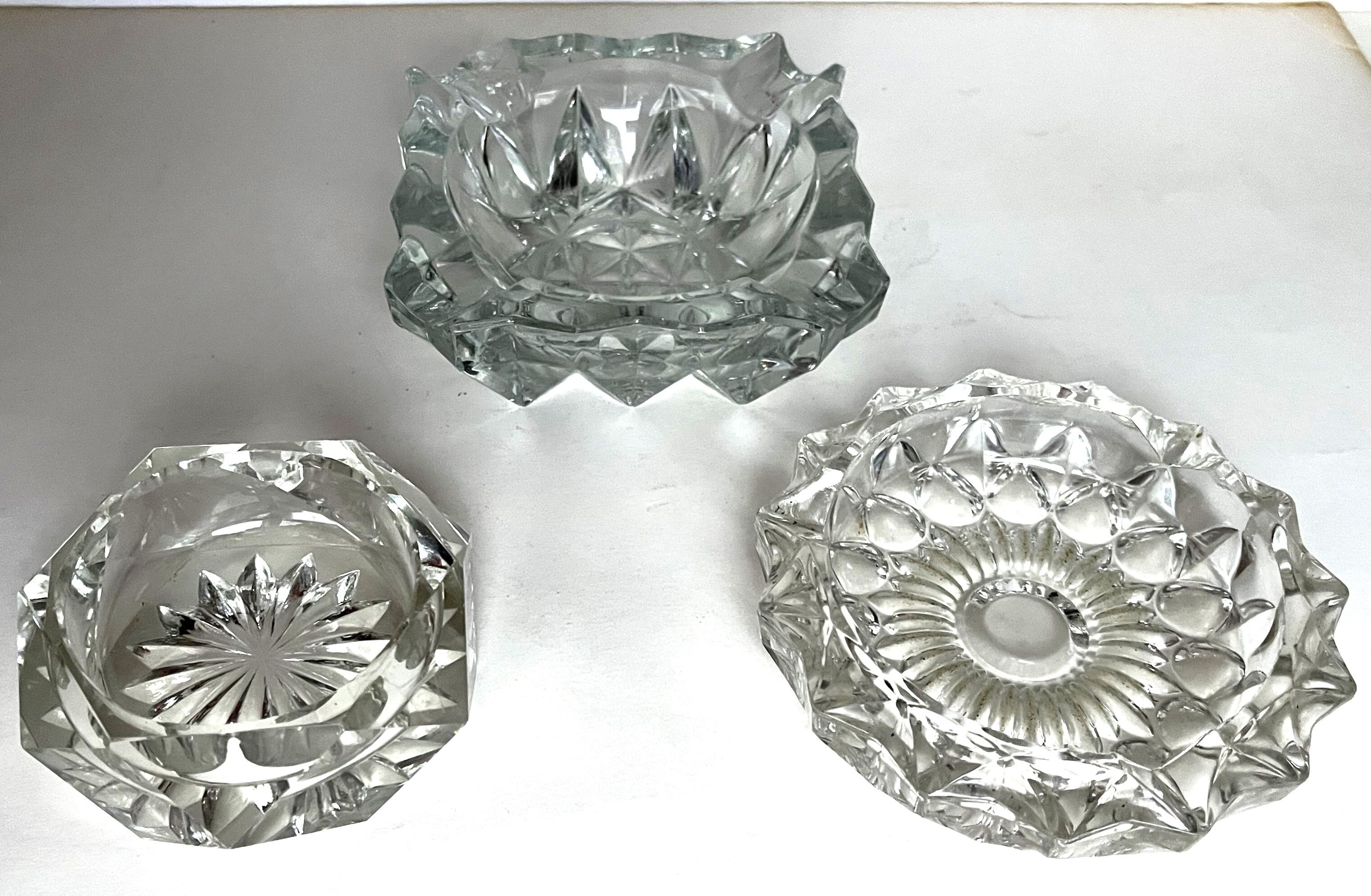 Set of three ashtrays