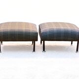 Pair of designer ottoman poufs by Steiner from the 50s