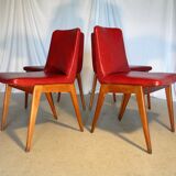 Ensemble de 4 chaises années 50 Guermonprez