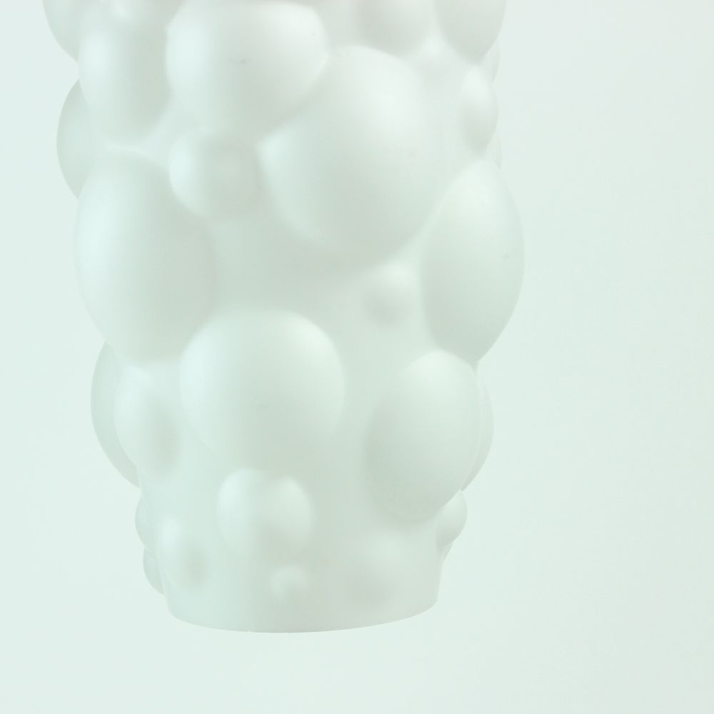 Bubble pendants in white opaline glass, Czechoslovakia 1960s, set of 2