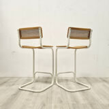 Set of 2 bauhaus style bar stools, 1970s