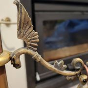 Fireplace tool set in gilded bronze