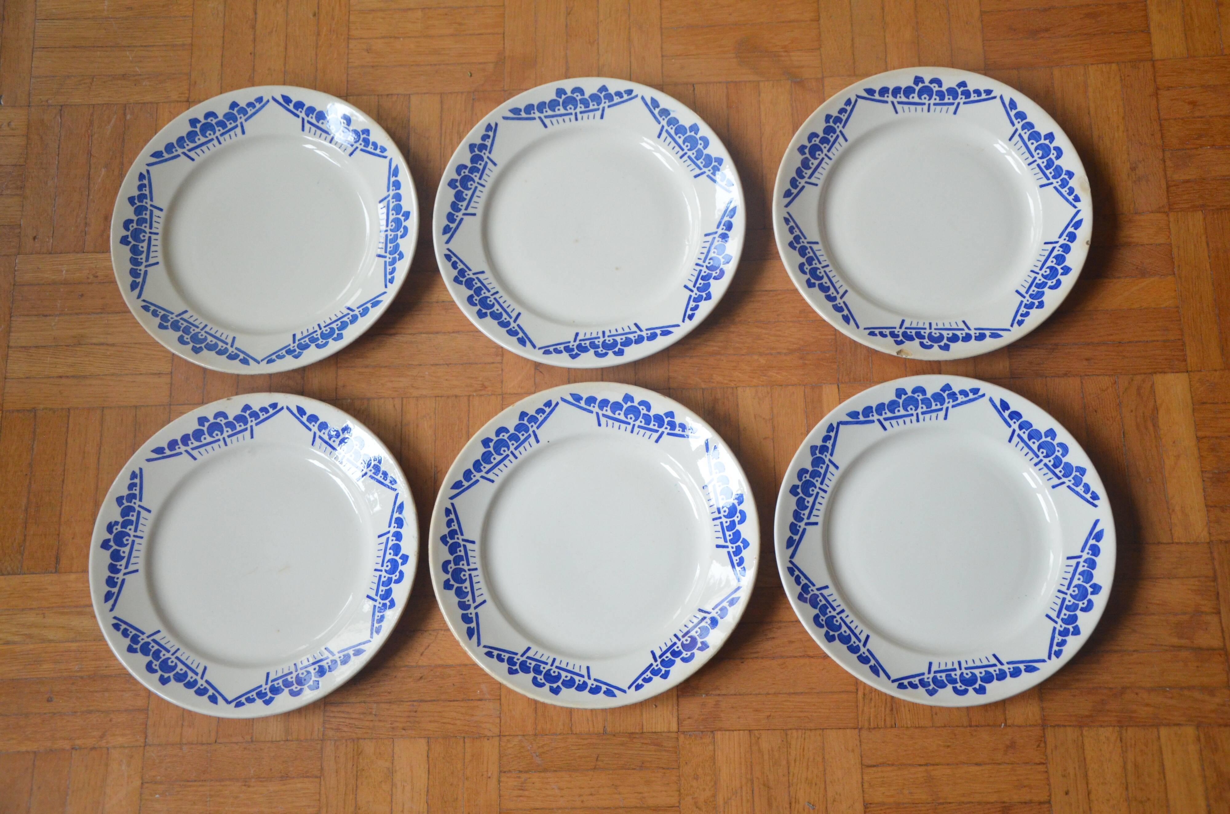 Lot of 6 dessert plates Lunéville K-G, Marcel collection