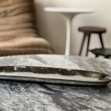 grand plat de service poisson en ceramique grés émaillé et signé, 1960