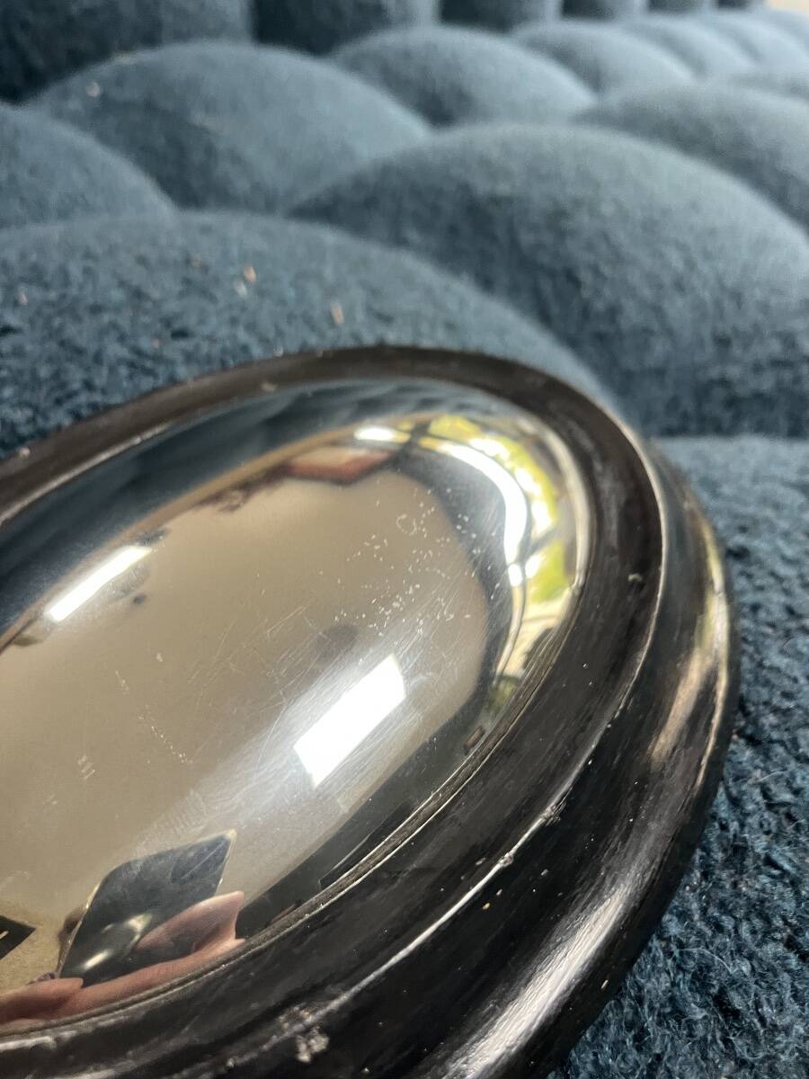 Witch mirror from the Napoleonic III era, 23/16.5cm, black, glass, curiosity, antique mirror, decoration.