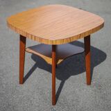 Table vintage, table bois, table basse formica, table 2 étages