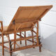 Antique rattan chaise longue, Chilean, rattan deckchair, folding backrest, removable footrest