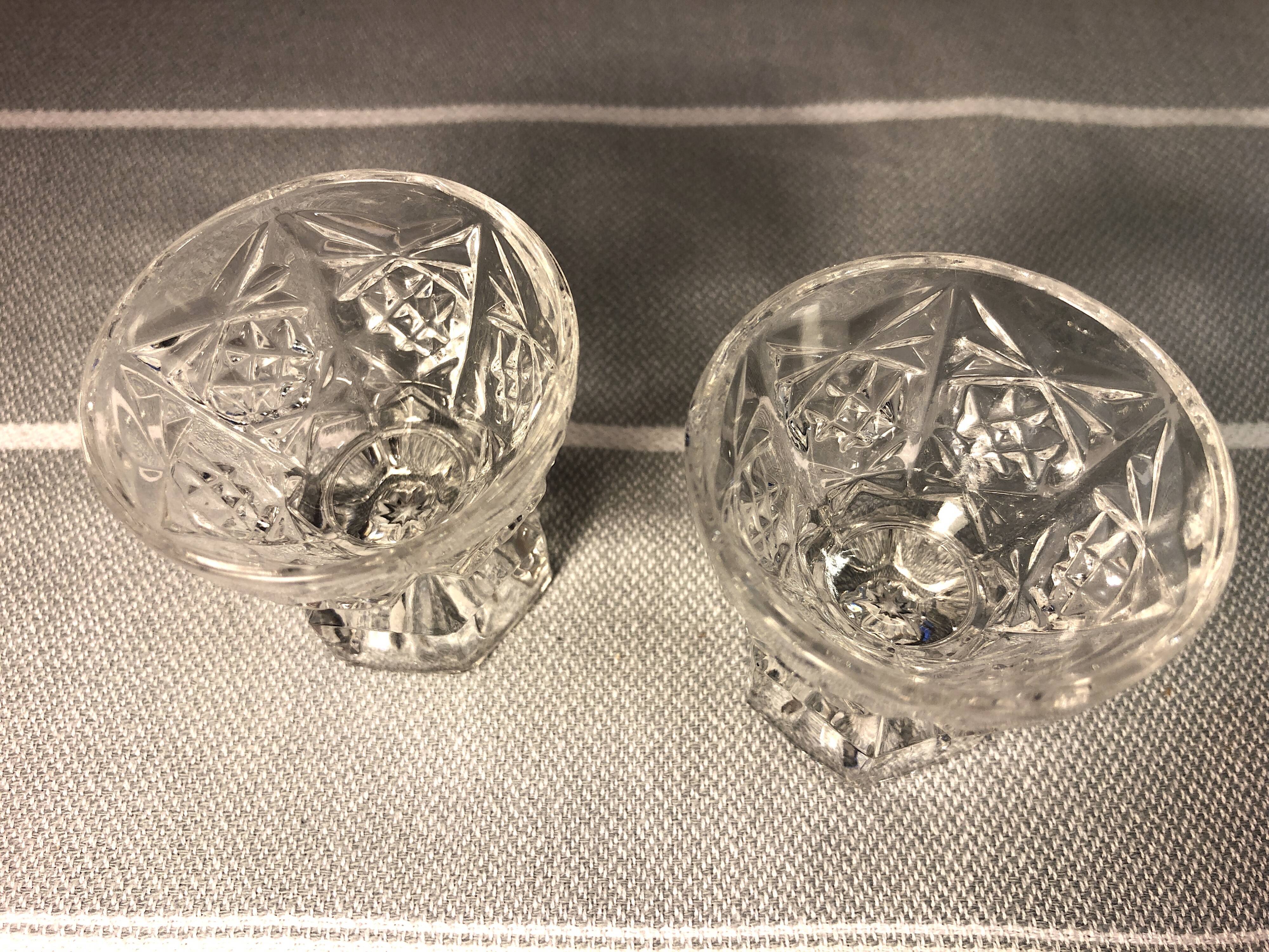 Vintage crystal shells in cut glass