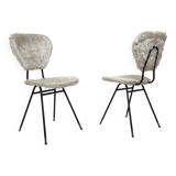Pair of vintage furry chairs