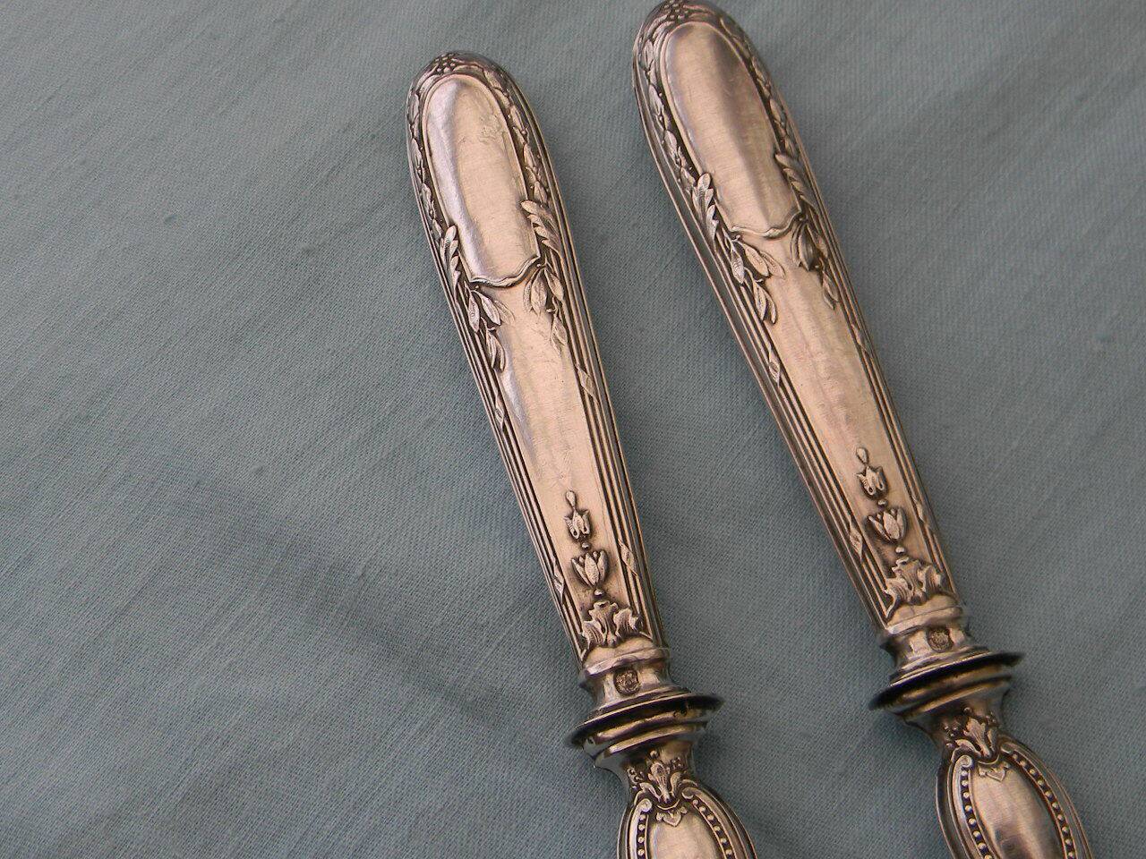 Salad cutlery with silver-filled handles. Minerva hallmark.