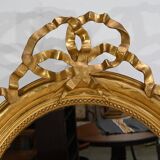 Miroir Ovale en Bois Doré, Style Louis XVI, époque Napoléon III – Milieu XIXe