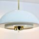 Glashütte Limburg Mushroom Pendant Light in Opal Glass and Brass