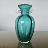 Turquoise Murano blown glass vase, 1970s
