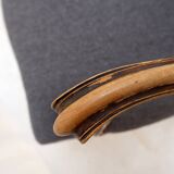 Louis XV style armchair - mouse gray felt fabric