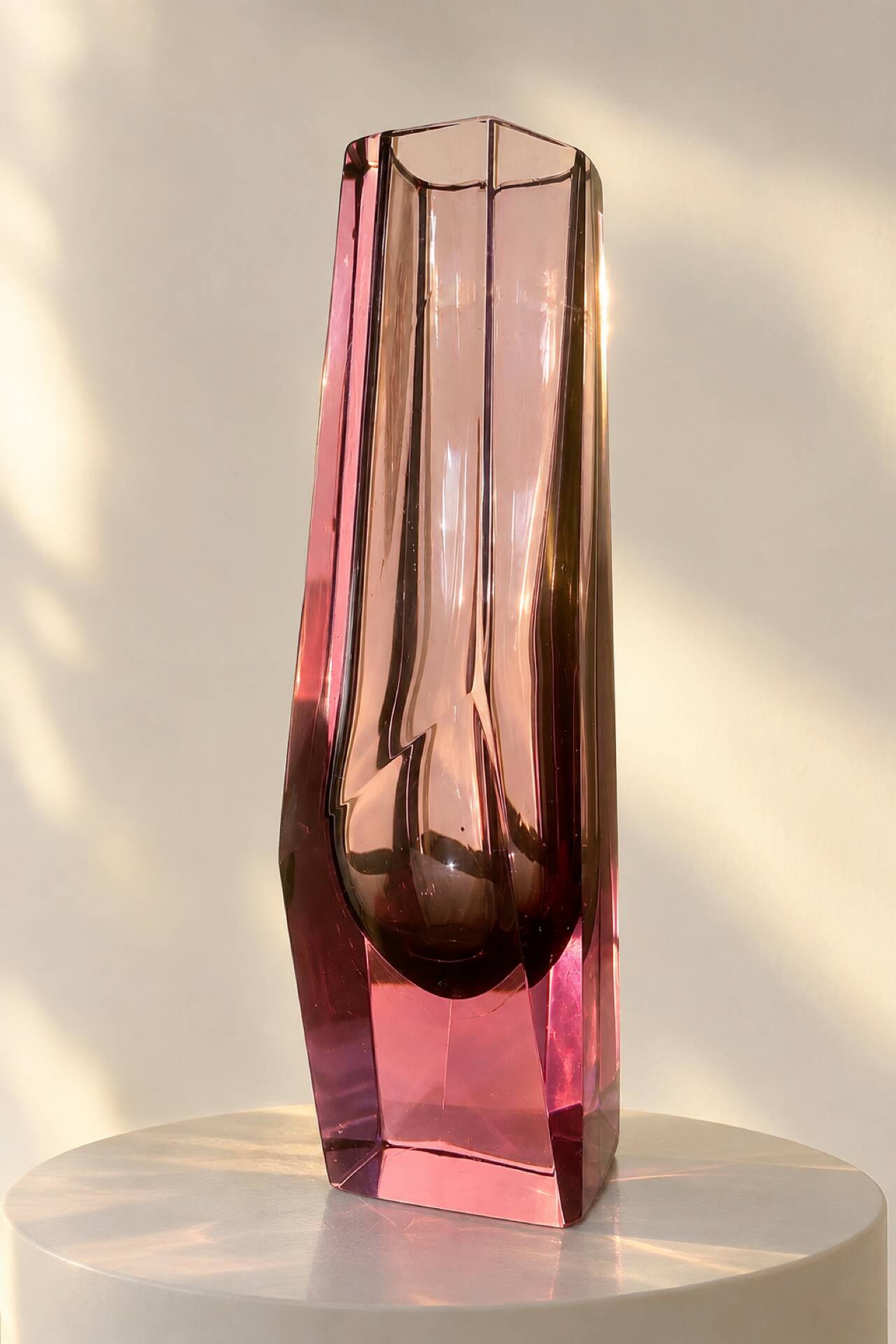 Grand vase murano sommerso 60s verre violine