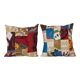 Set of 2 vintage embroidered cushion covers 46x48 cm