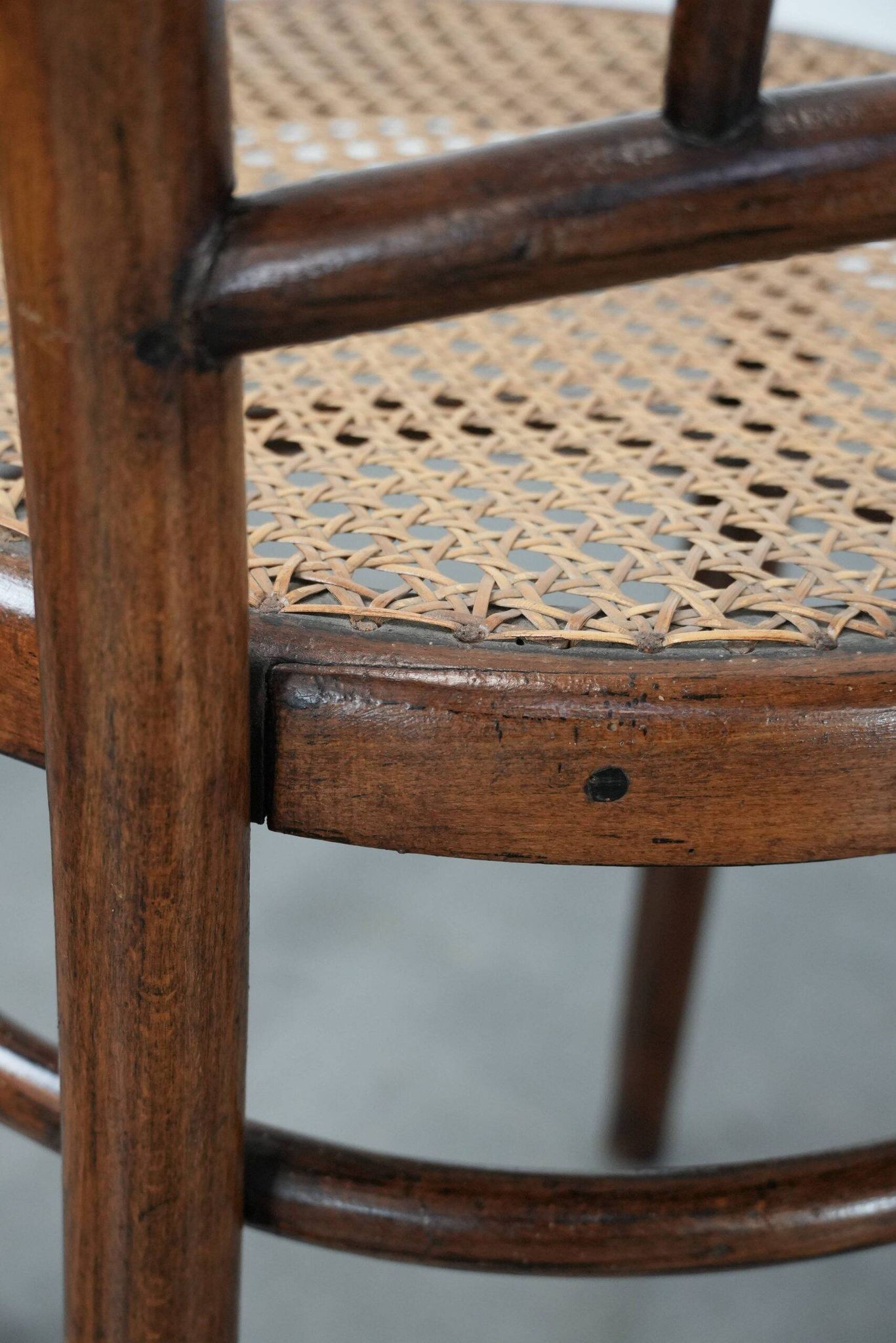 Set of 4 vintage bistro chairs Jacob & Josef Kohn Wien with a wicker seat