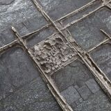 Table basse brutaliste signée à la main par Pia Manu, années 1960