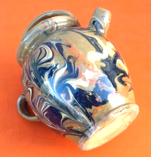 Water jug provençal glazed terracotta marbled effect 1940