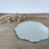 Octagonal beveled mirror, 18 cm