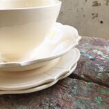 Service 32 assiettes et bols céramique blanche
