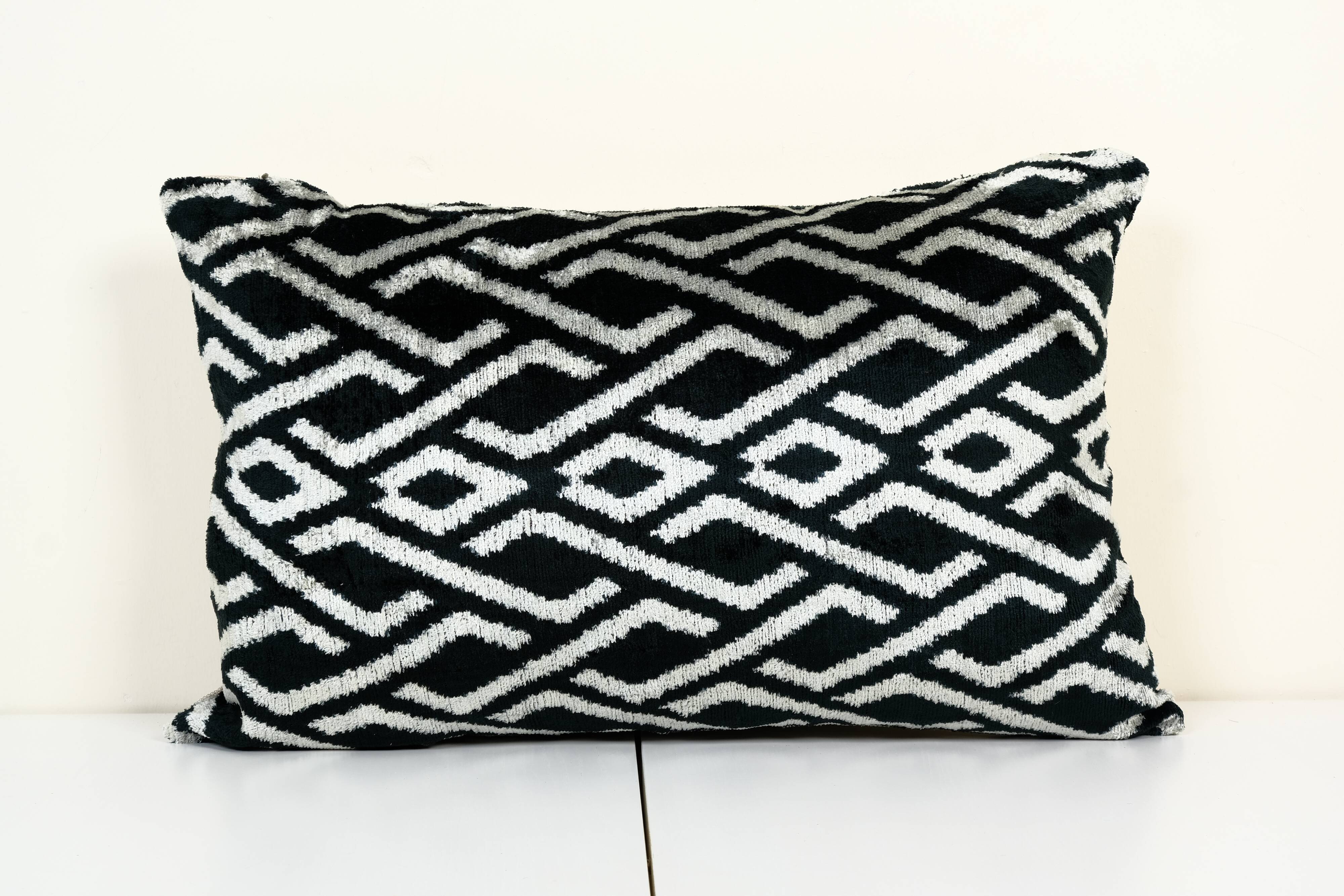 Ikat velvet pillow cover