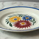 Flat plate with hand-painted floral decoration