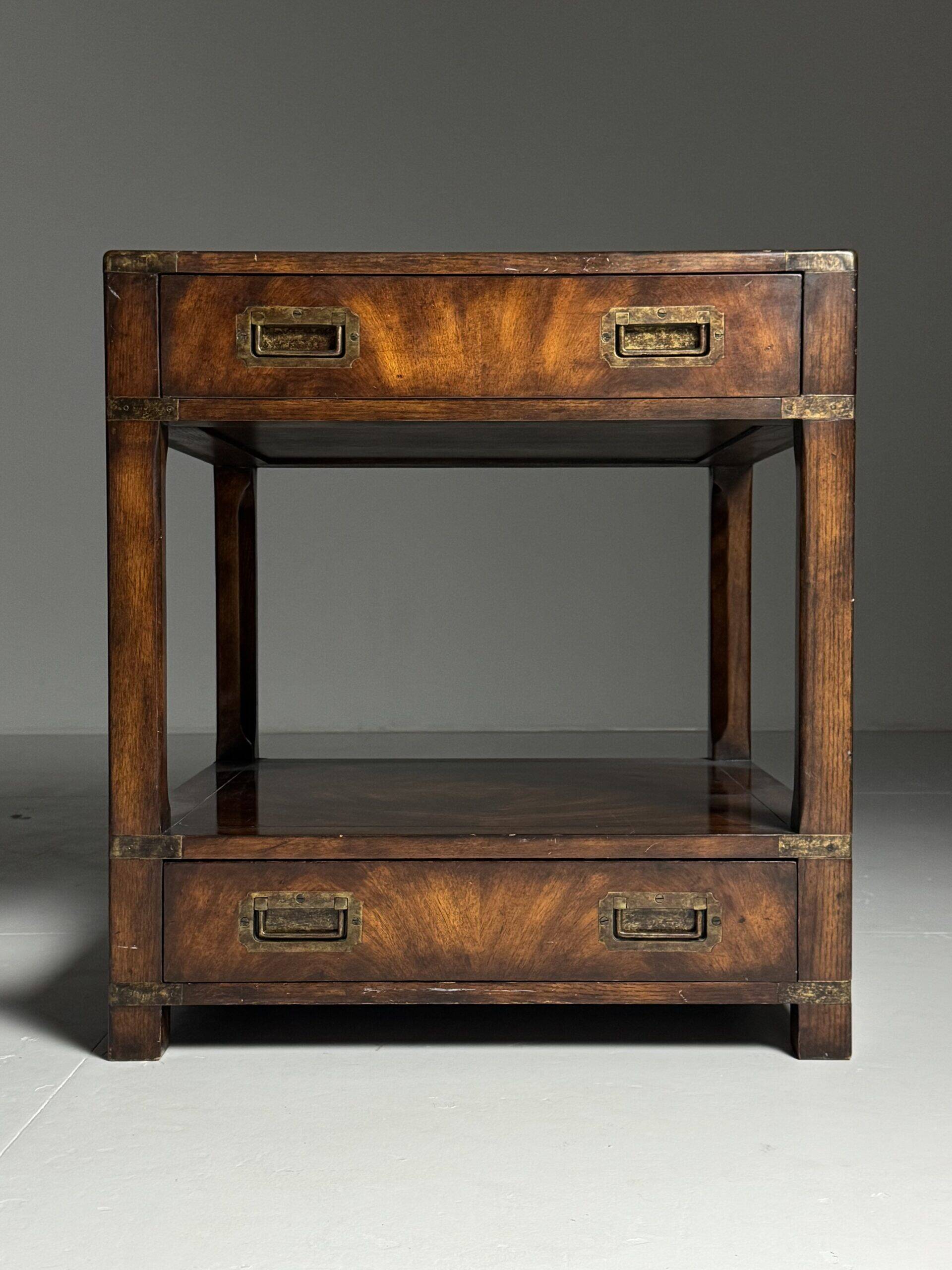 Campaign style mahogany coffee table