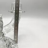 SKLO UNION Libochovice double candlestick • 2-flame pressed glass candle holder • Art Deco