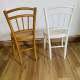 Paire de chaises cannées dépareillées