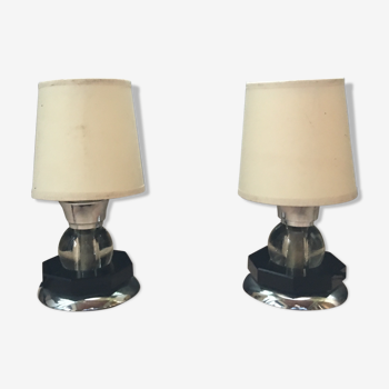 Pair art deco lamps