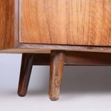 Restored Art Deco Bookcase Sideboard, Walnut, Revived Polish, Czech, 1920s