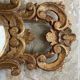 Miroir en bois doré style baroque Louis XIV, 39x67 cm